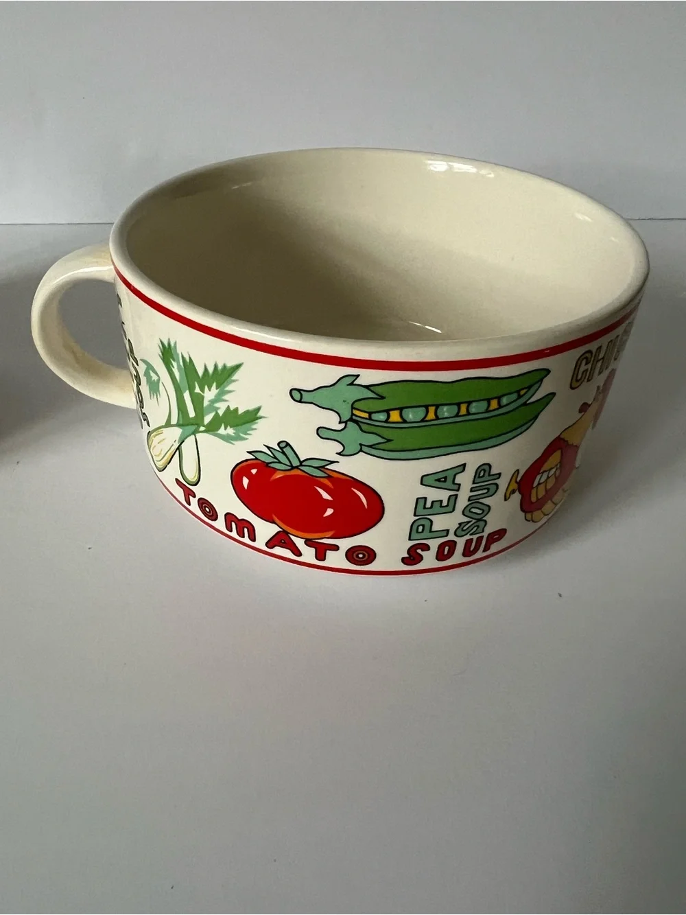 Cisco Torrance Soup Bowls w/ Handles Vegetable Motif 1970’s Retro MCM